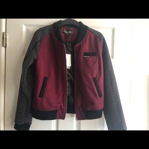Members Only Burgundy/Black Stud Jacket